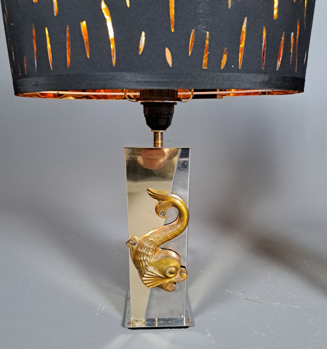 Pair Of Dolphin Lamps, 1970s/80s.-photo-2