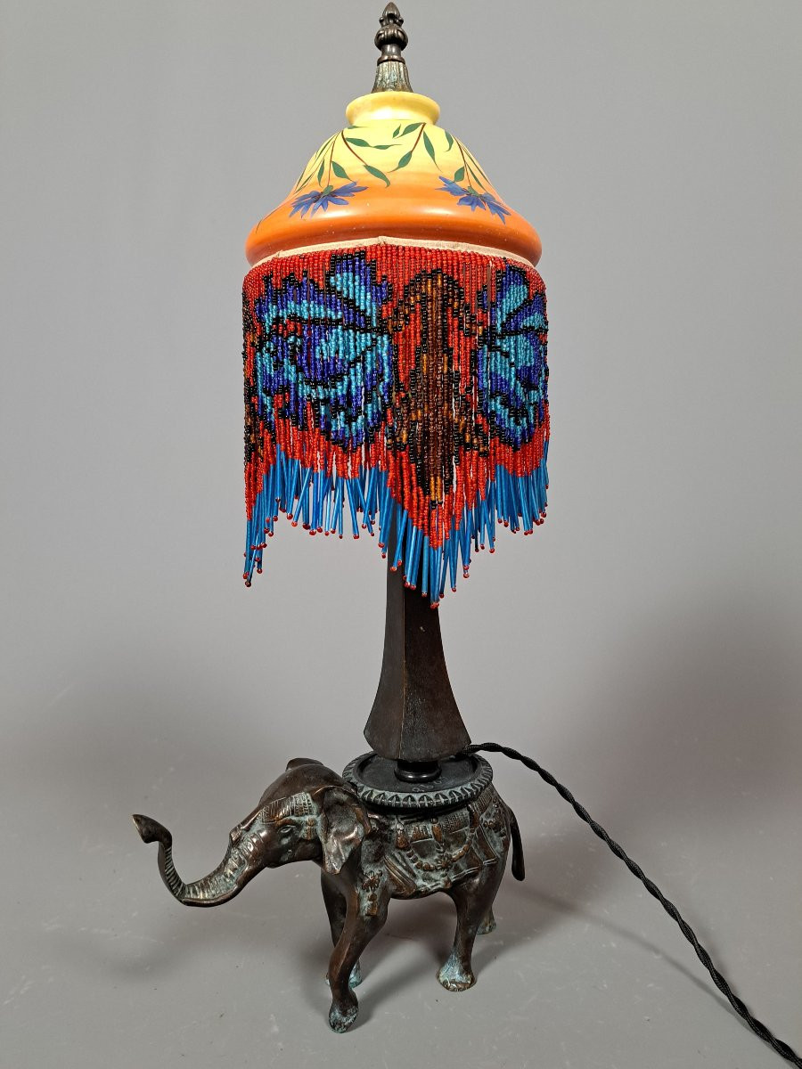 Lampe éléphant en bronze.-photo-4