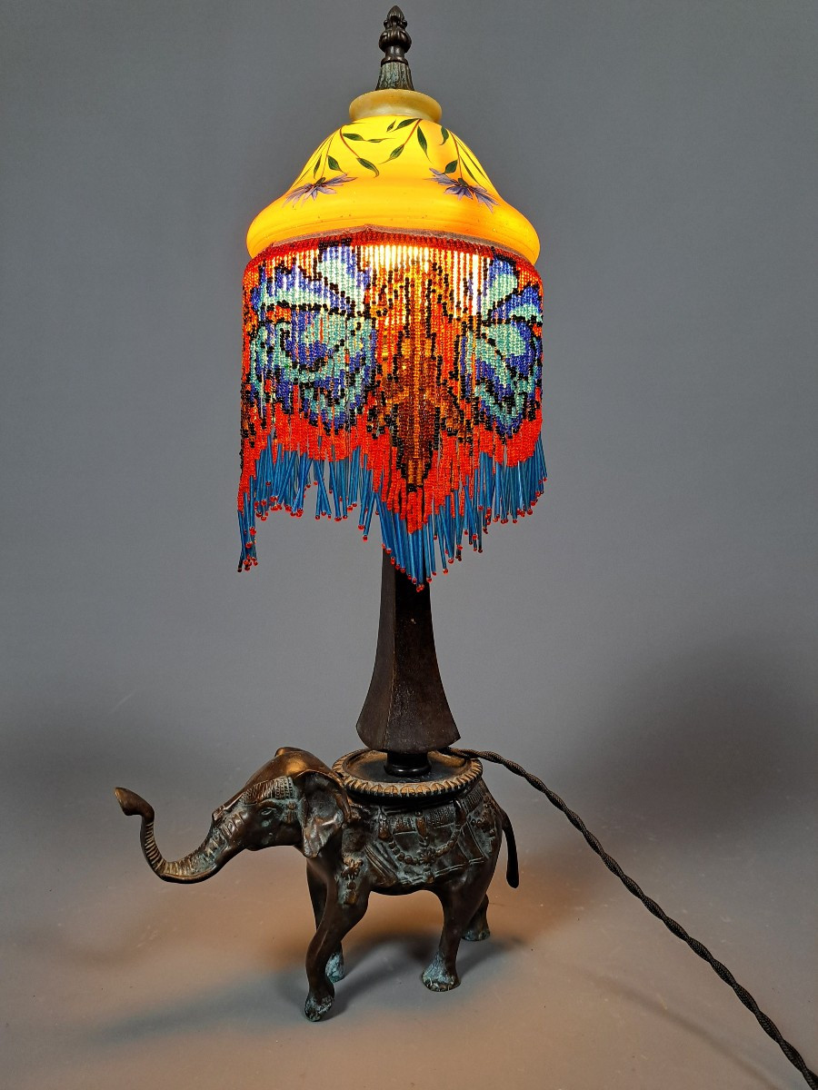 Lampe éléphant en bronze.