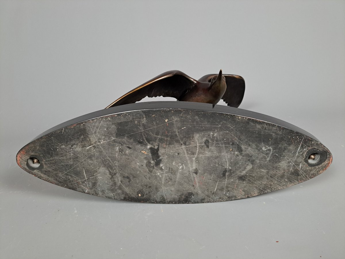 Art Deco Bronze, Tern Or Sea Swallow, By Lorino.-photo-2