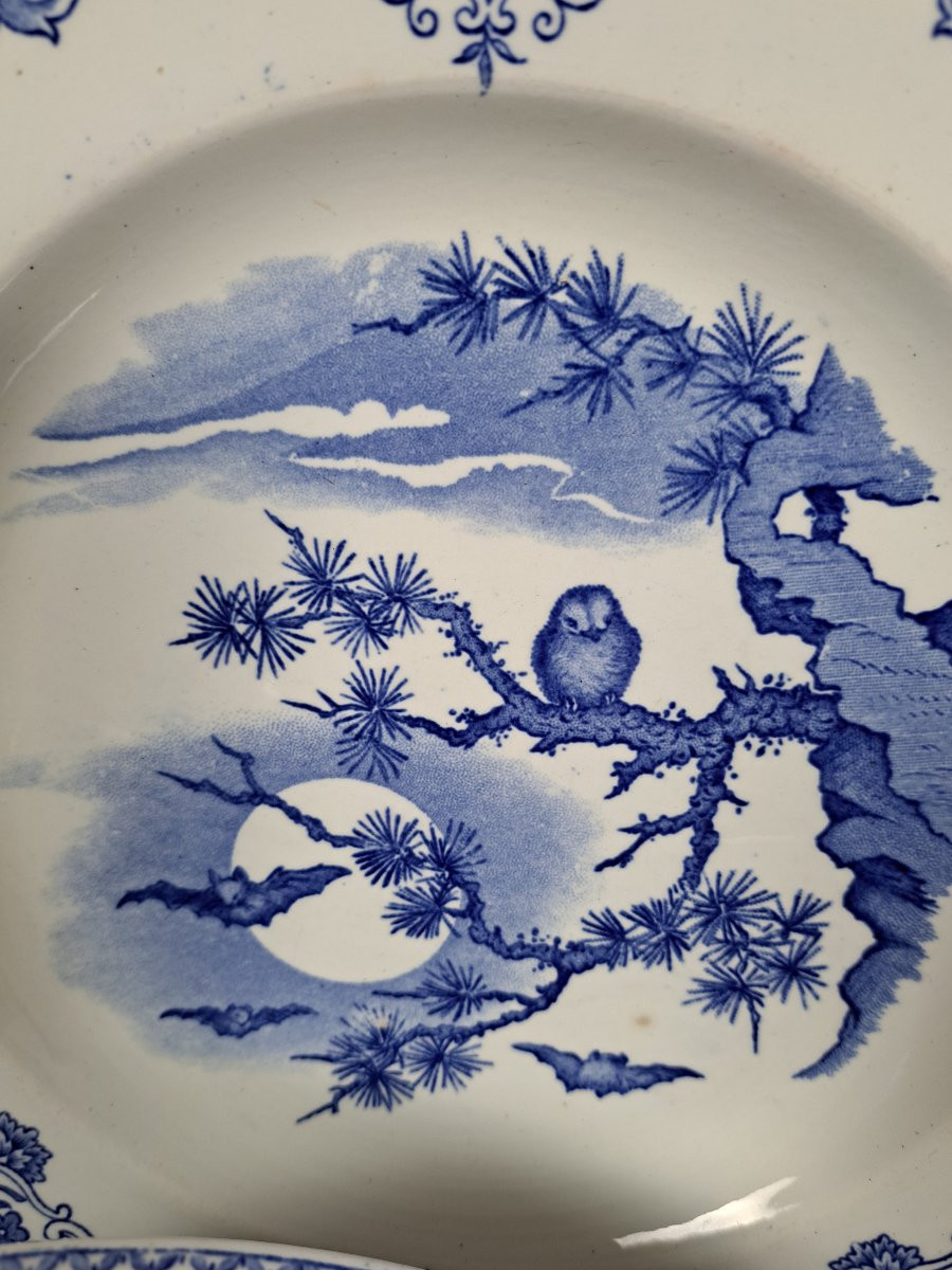 Gien - Partie de service Japonisant fin XIXème/Début XXème-photo-2