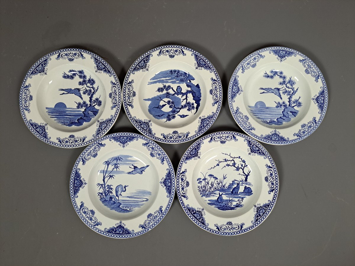 Gien - Partie de service Japonisant fin XIXème/Début XXème-photo-5