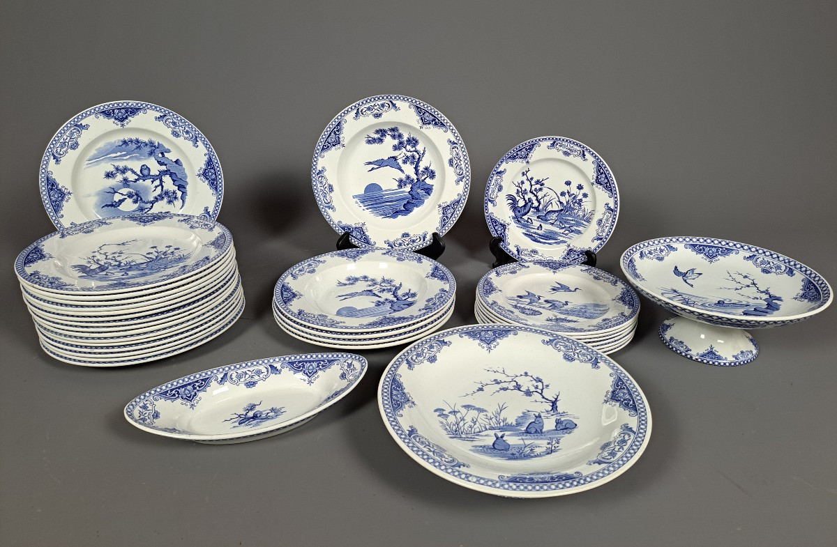 Gien - Partie de service Japonisant fin XIXème/Début XXème