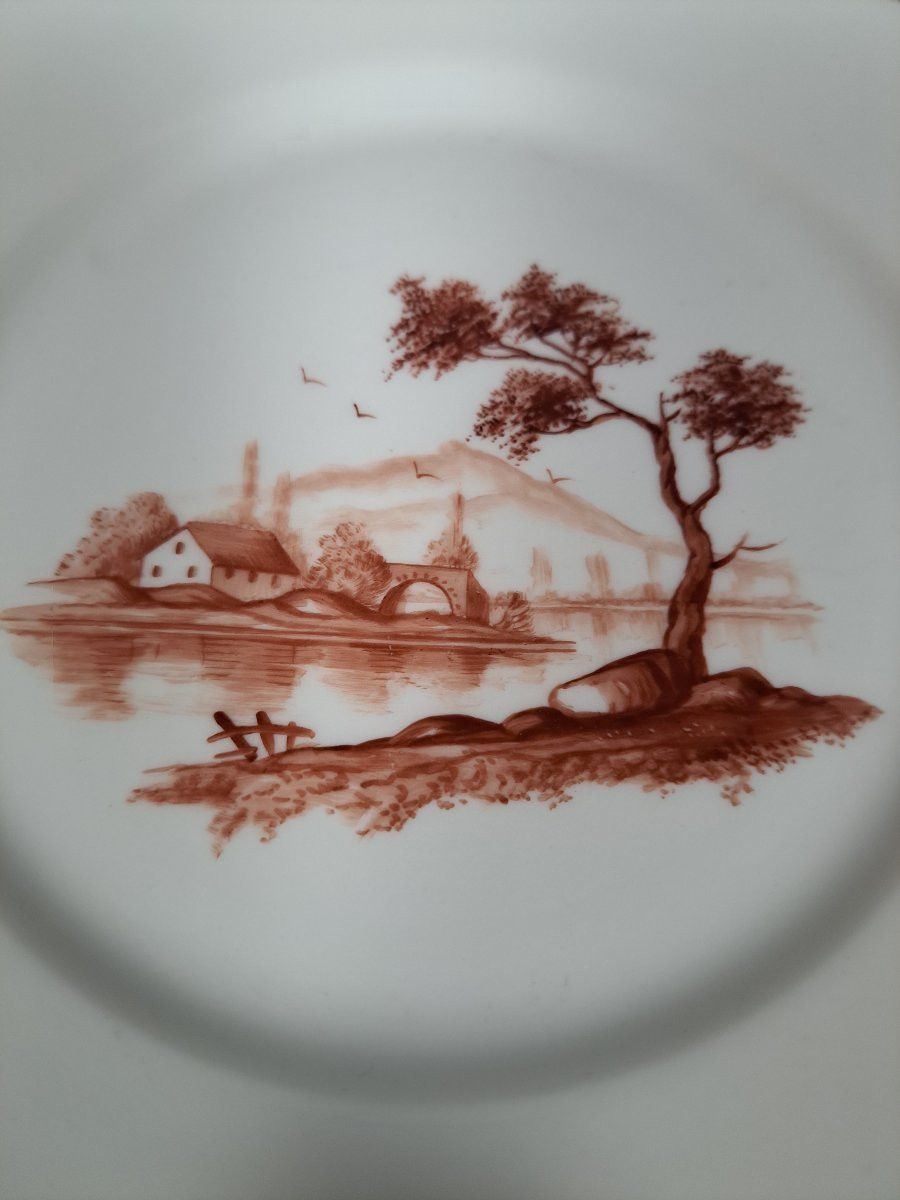 Partie de service à café / Thé, et assiettes à dessert de la maison Damon et Delente à Paris.-photo-2