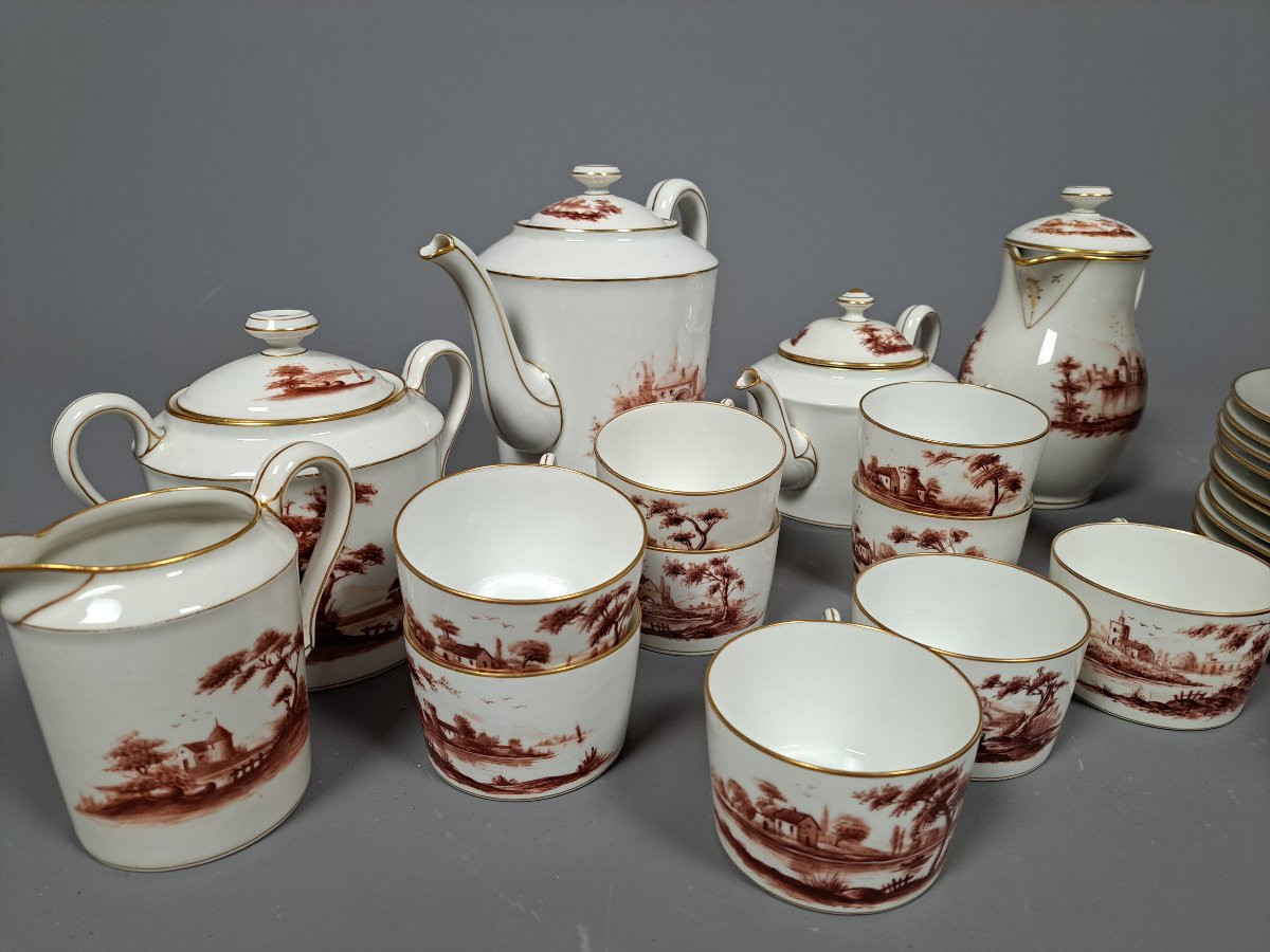 Partie de service à café / Thé, et assiettes à dessert de la maison Damon et Delente à Paris.-photo-3