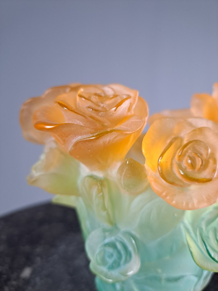 Daum France Vase, "rose Passion" Model-photo-3