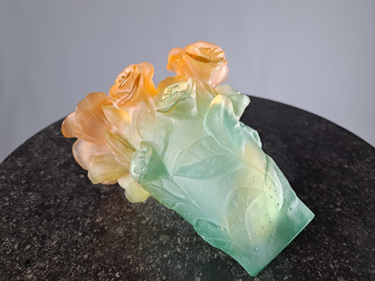 Daum France Vase, "rose Passion" Model-photo-2