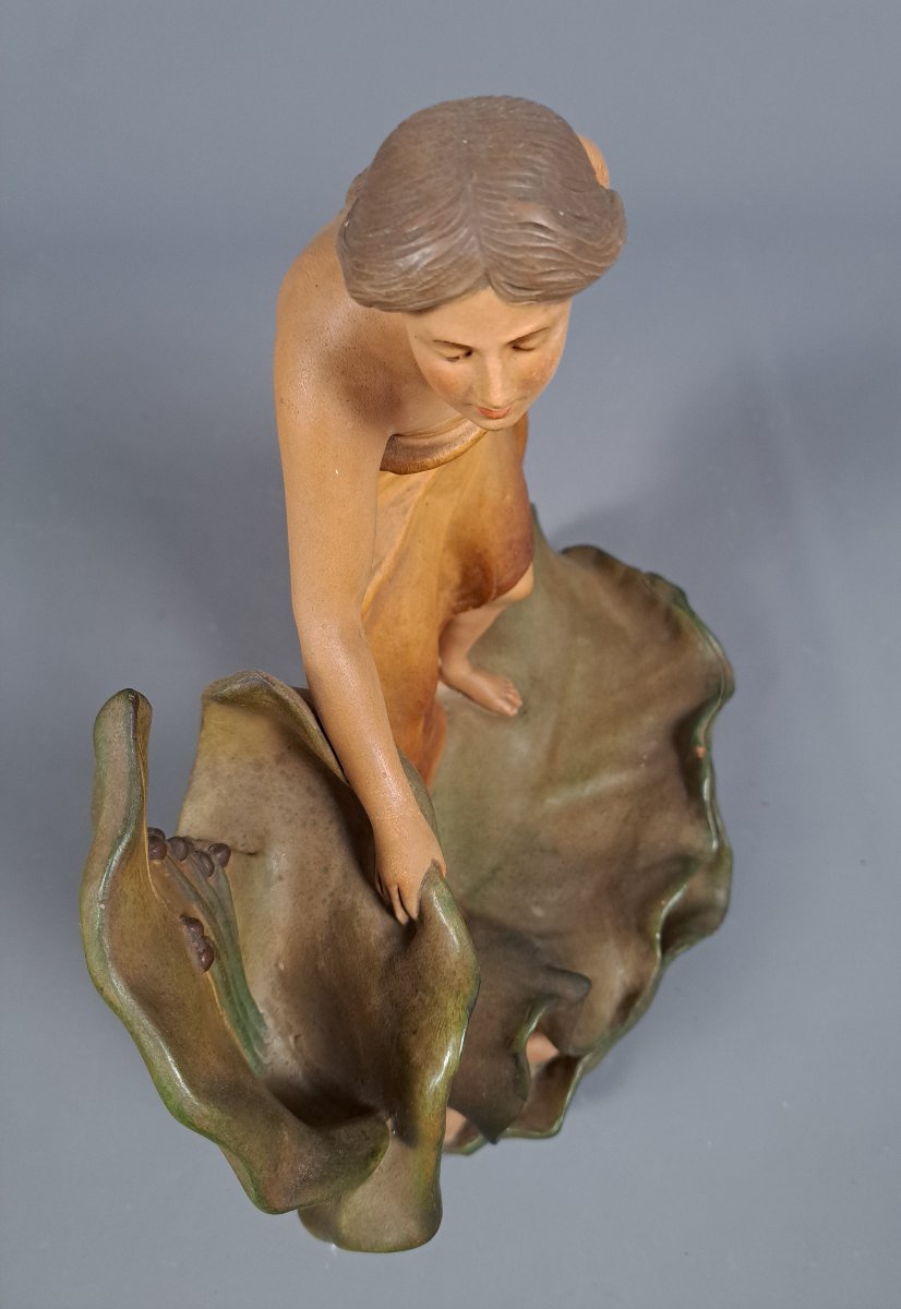 Polychrome Art Nouveau Terracotta, By L. Vergnano.-photo-1