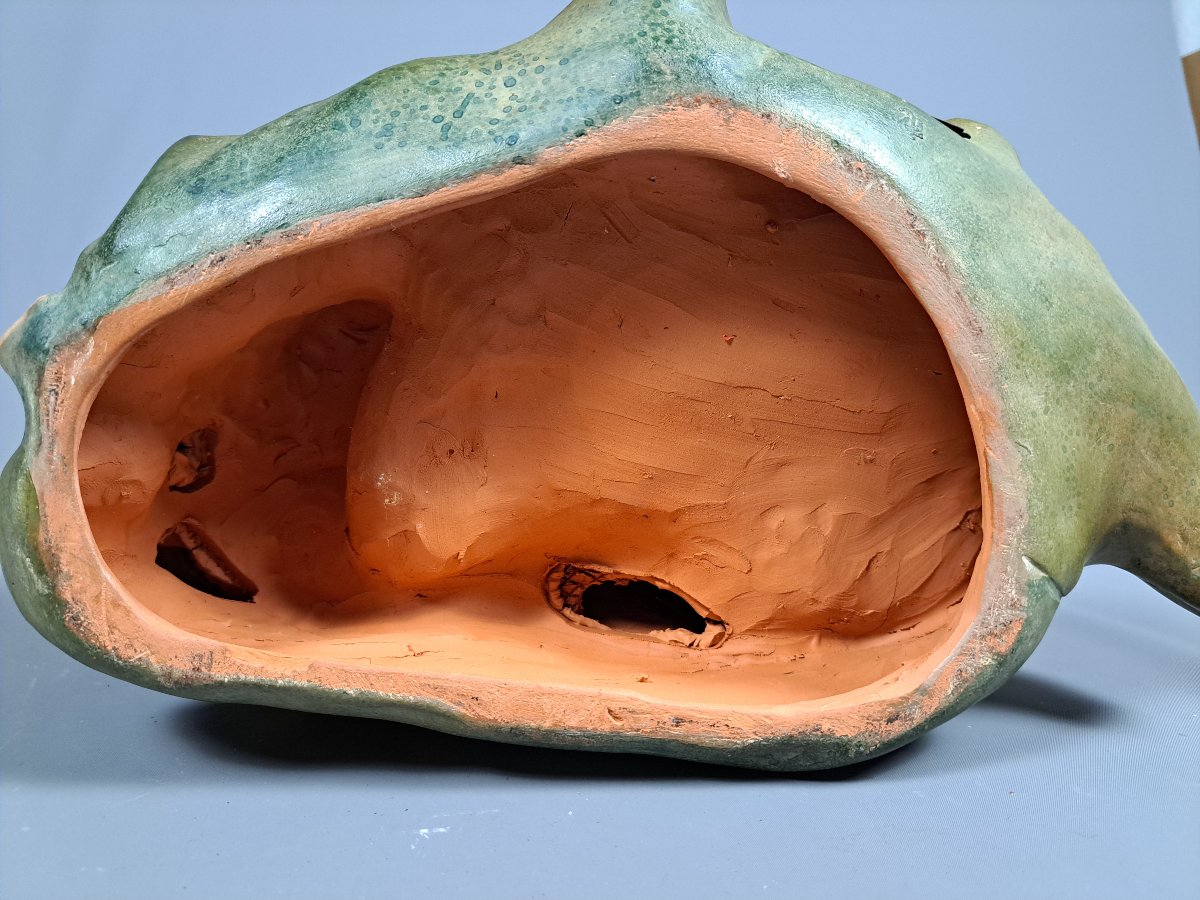 Polychrome Art Nouveau Terracotta, By L. Vergnano.-photo-3