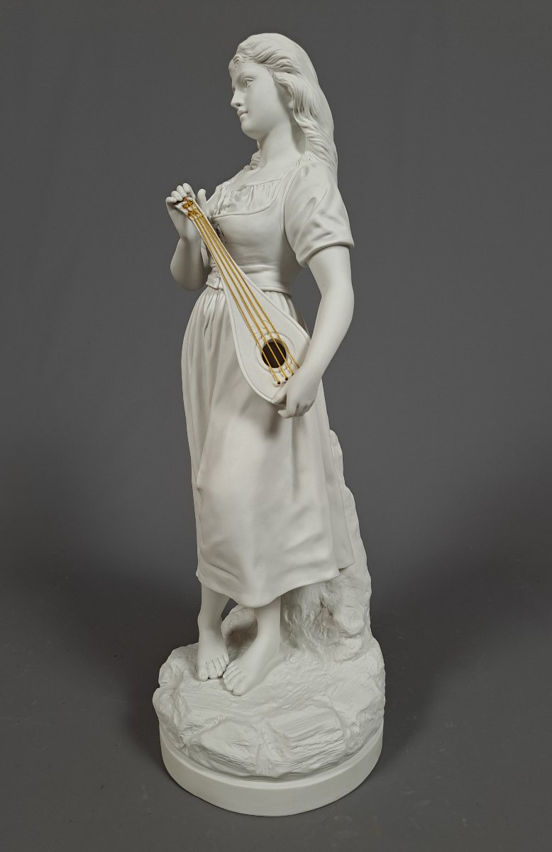 Young Woman With A Mandolin - After Joseph Le Guluche (1849–1915)-photo-4