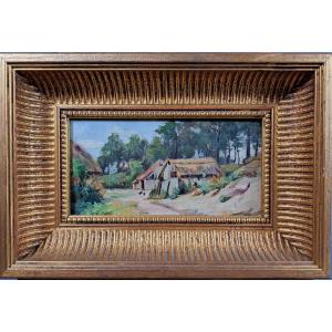 "landaise Farm", Oil On Panel.