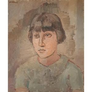 Gaëtan DUMAS (1879-1950), Huile sur toile, portrait de jeune fille.