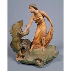 Polychrome Art Nouveau Terracotta, By L. Vergnano.