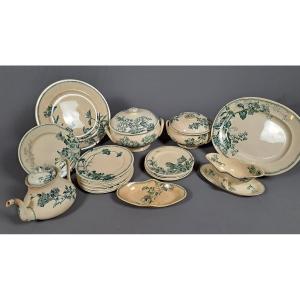 Part Of A "chartreuse" Pattern Earthenware  Dinner Service - Vieillard Bordeaux Factory
