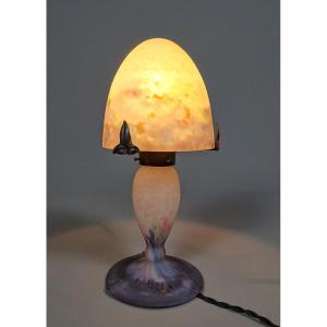 Lampe champignon en pate de verre, Muller Frères à Lunéville