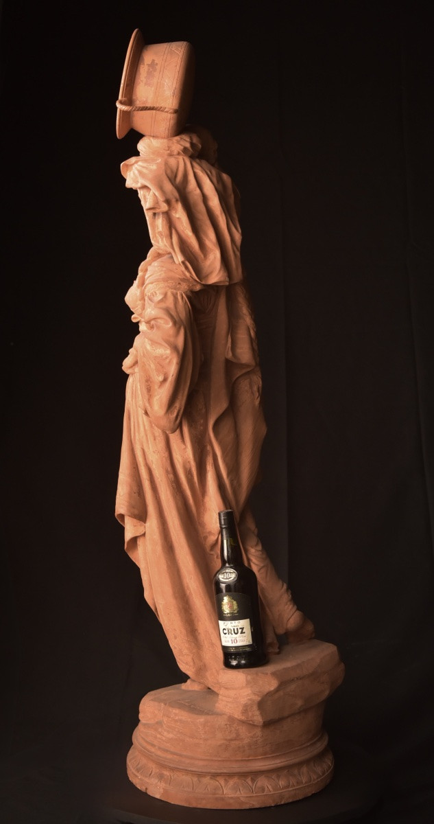 Louis Samain ( Belgium, 1834 - 1901), Grande Sculpture Féminine En Terre Cuite-photo-3