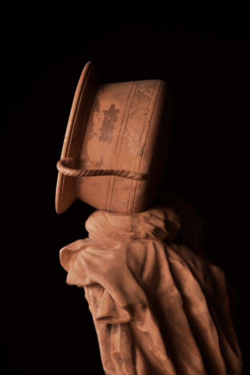 Louis Samain ( Belgium, 1834 - 1901), Grande Sculpture Féminine En Terre Cuite-photo-8