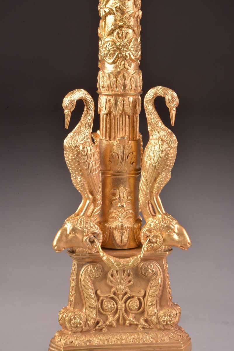 Pair Of Gilt Bronze Candlesticks, Attributed To Giuseppe Boschi (rome, 1766-1821)-photo-5