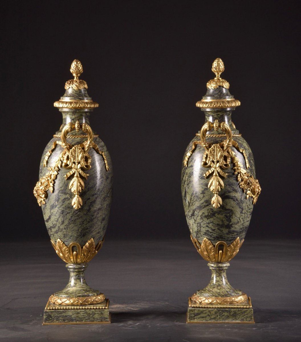 Pair Of Cassolettes, Charles X, Ormolu, Marble - Midden 19e Eeuw -photo-5