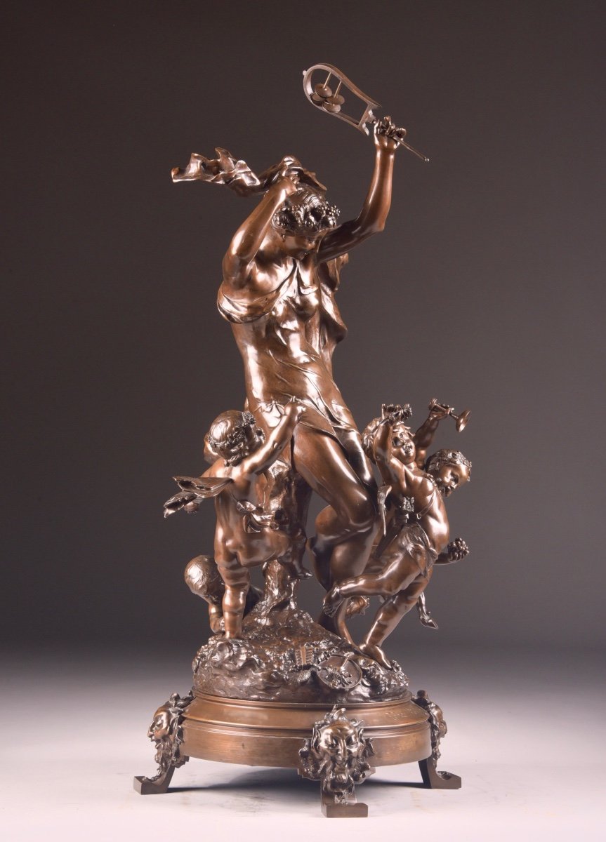 August De Wever (1836-1910), Ronde Folle, jolie femme dansant avec des Cheubs