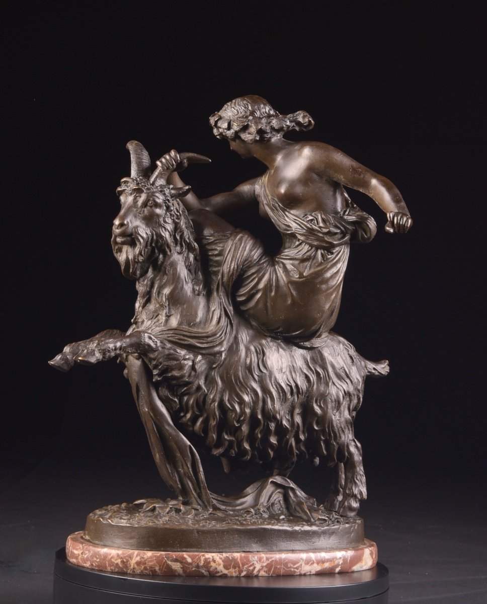 Claude Michel (clodion) (français 1738-1814) Bacchante Chevauchant Une Chèvre-photo-3
