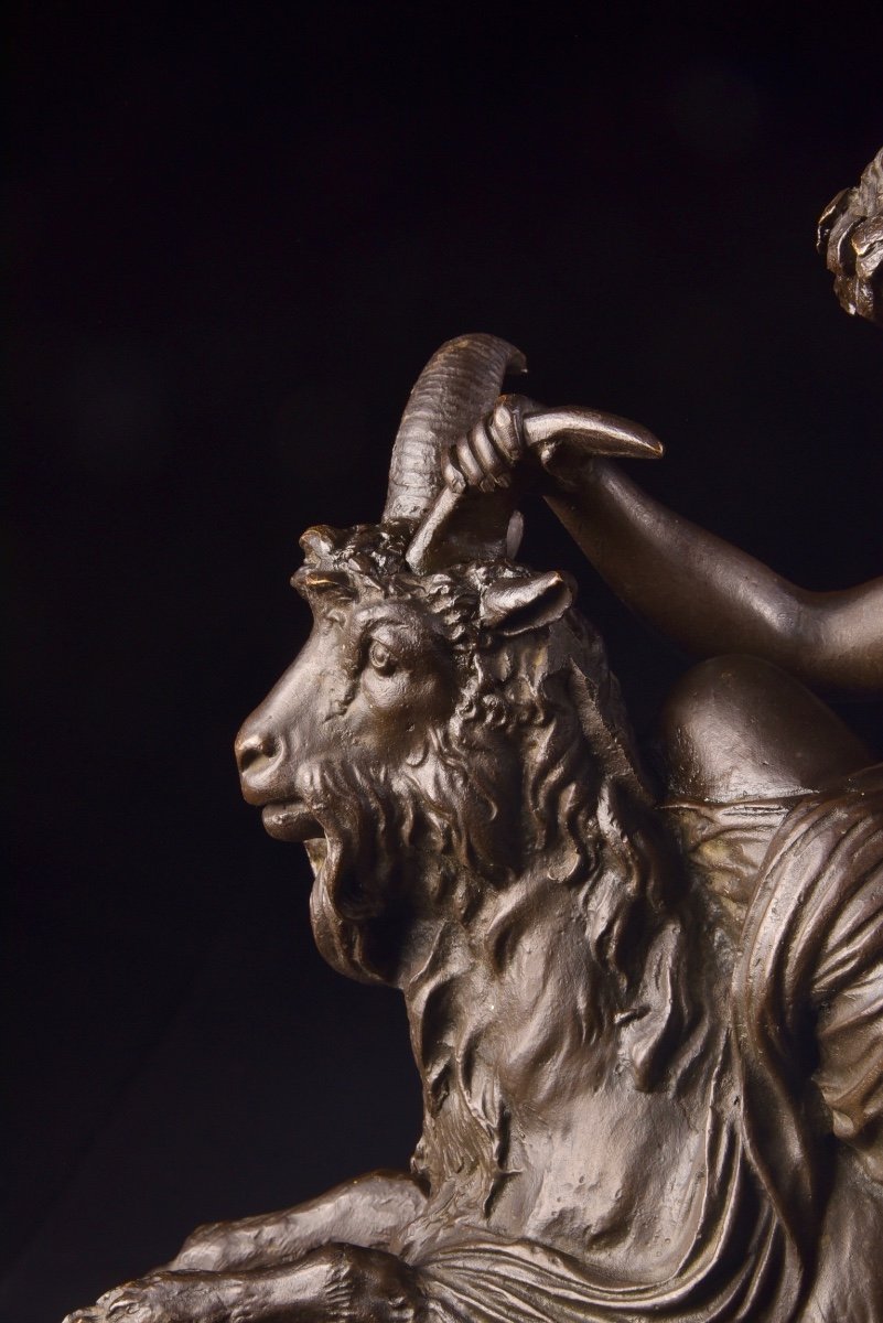 Claude Michel (clodion) (français 1738-1814) Bacchante Chevauchant Une Chèvre-photo-4