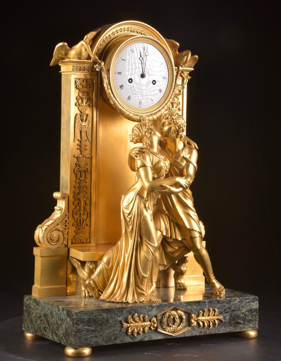 A Large Clock, "le Raccommodement", France Empire, Model By Claude Galle, 1800-1810-photo-3