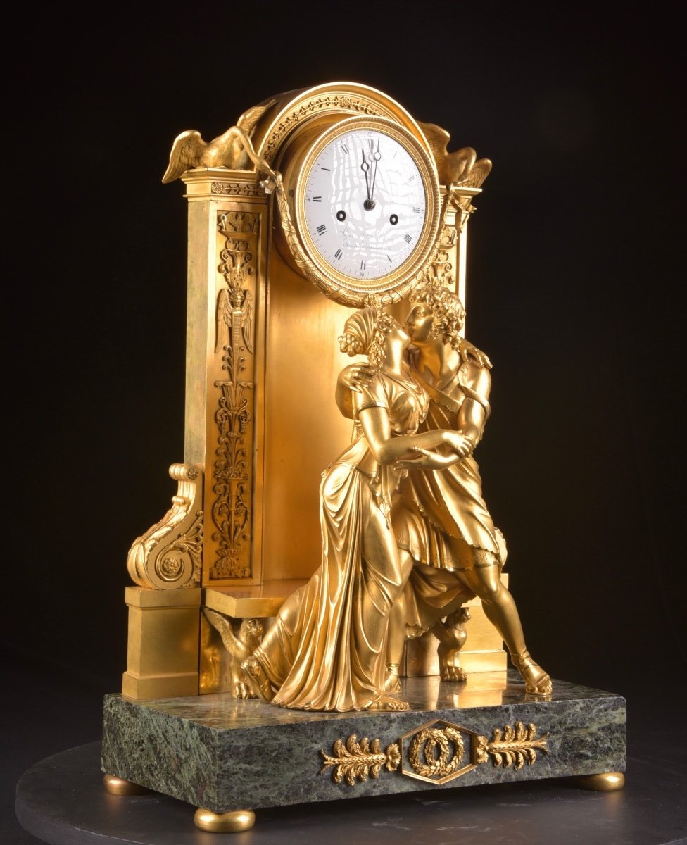 A Large Clock, "le Raccommodement", France Empire, Model By Claude Galle, 1800-1810-photo-6
