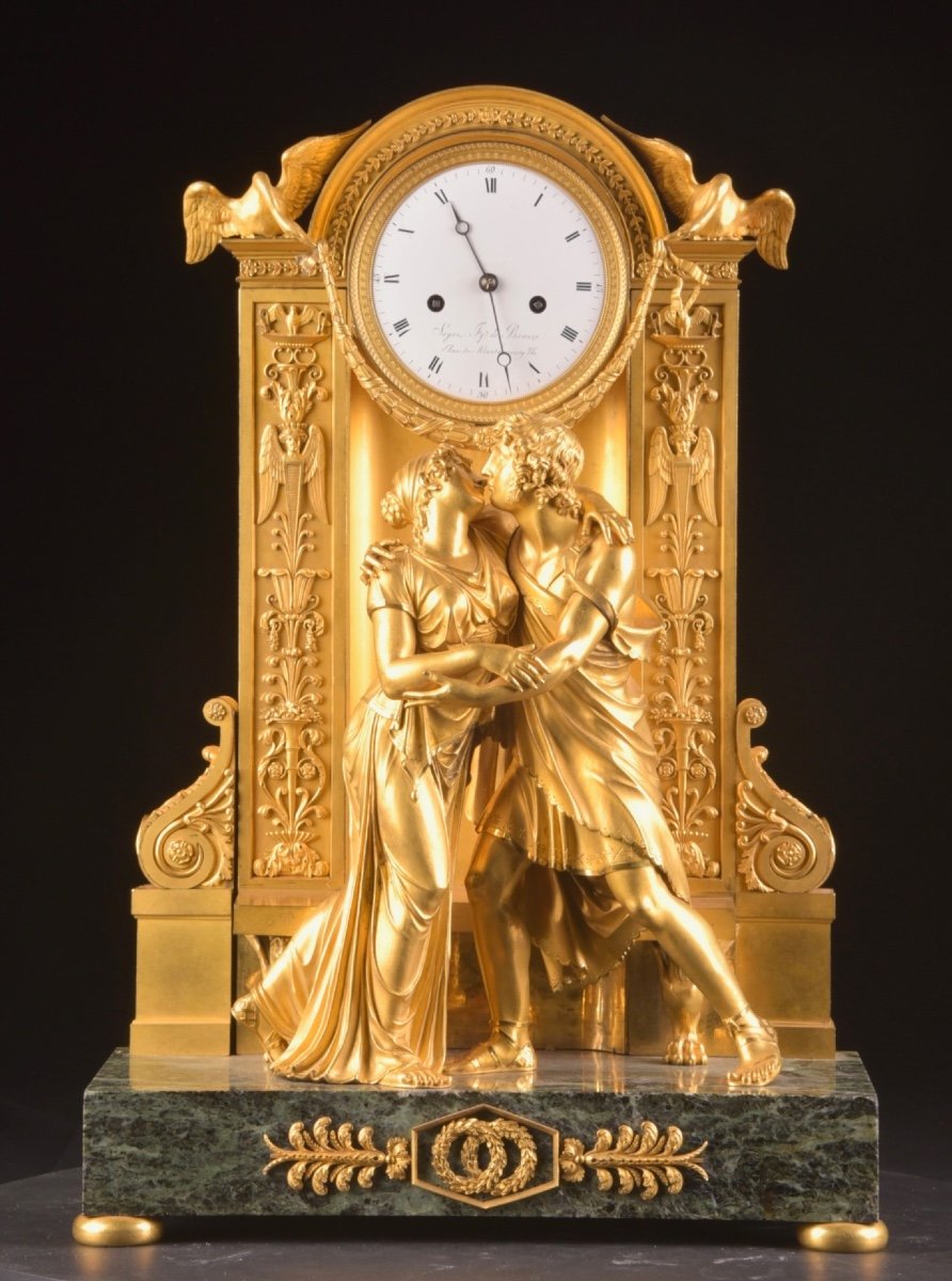A Large Clock, "le Raccommodement", France Empire, Model By Claude Galle, 1800-1810