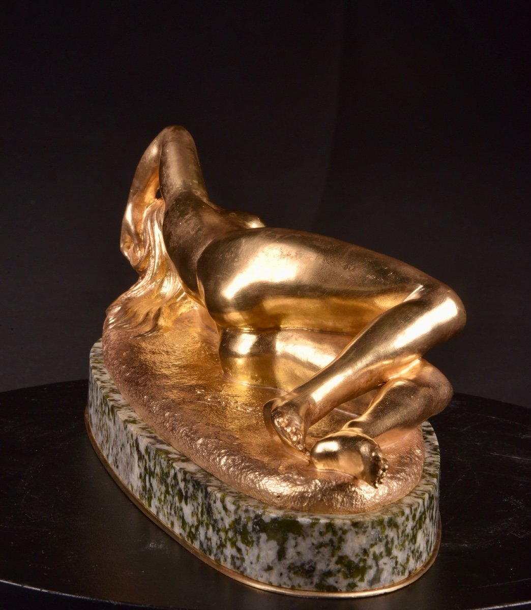 Laying nude lady by Alfred Morét (1853 Tours - 1913 Paris)-photo-3