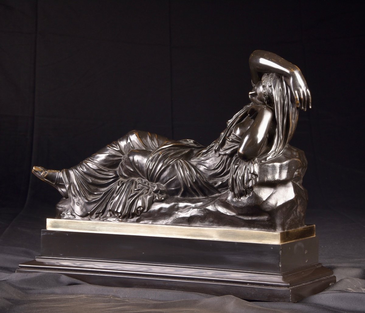 Bronze Français XVIIIème De L'Ariane Endormie-photo-2