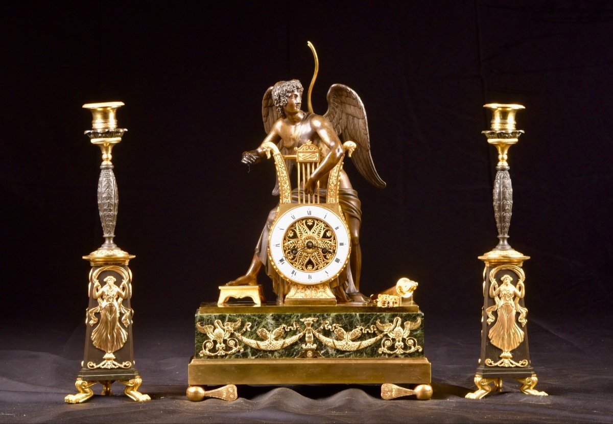 3PCS, France Empire Clock by Claude Galle & Ravrio a Paris