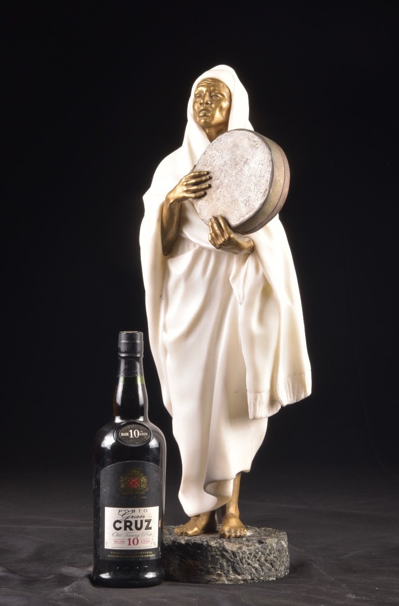 The Marble Figure Of An Arab Woman By Louis Hottot (french, 1829-1905)-photo-2