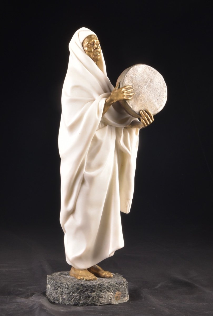 The Marble Figure Of An Arab Woman By Louis Hottot (french, 1829-1905)-photo-3