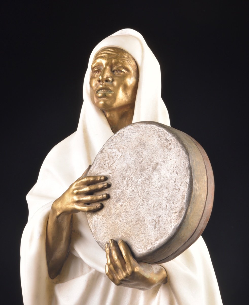 The Marble Figure Of An Arab Woman By Louis Hottot (french, 1829-1905)-photo-4