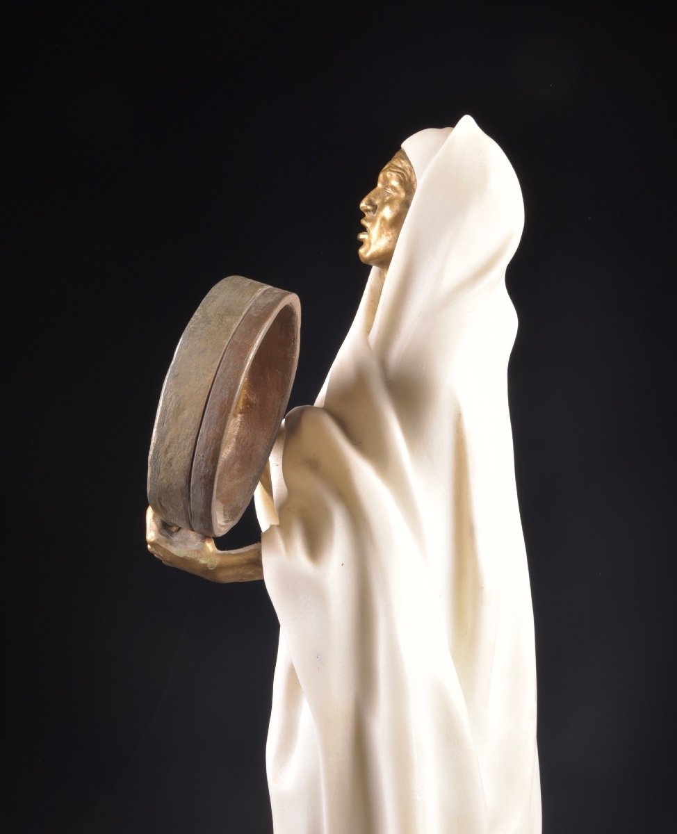 The Marble Figure Of An Arab Woman By Louis Hottot (french, 1829-1905)-photo-3