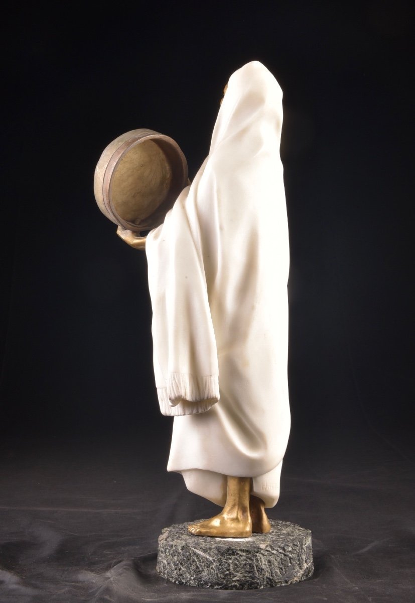 The Marble Figure Of An Arab Woman By Louis Hottot (french, 1829-1905)-photo-5