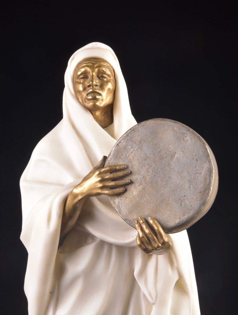 The Marble Figure Of An Arab Woman By Louis Hottot (french, 1829-1905)-photo-7