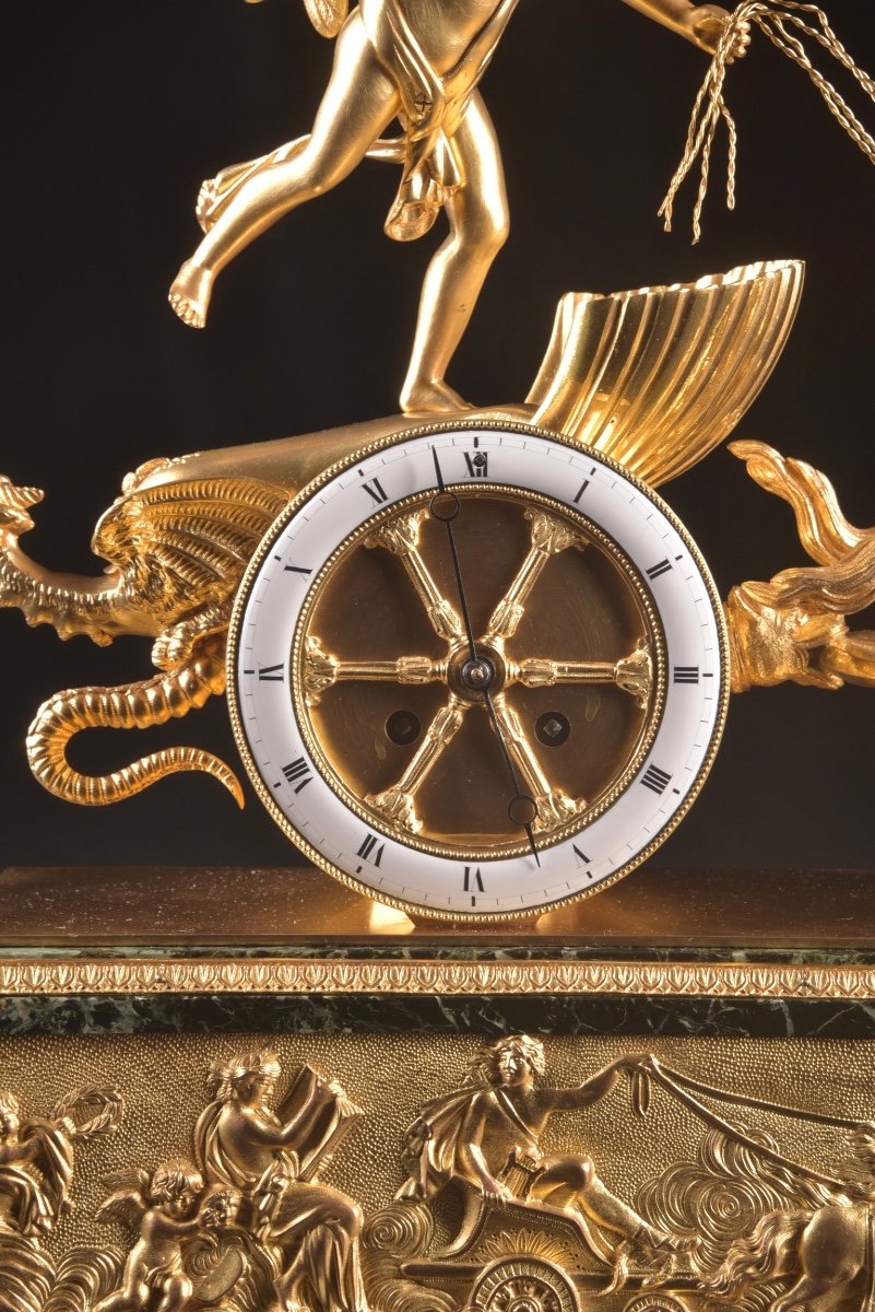 A Very Beautiful Napoleon III Mental Clock, Chariot-photo-4