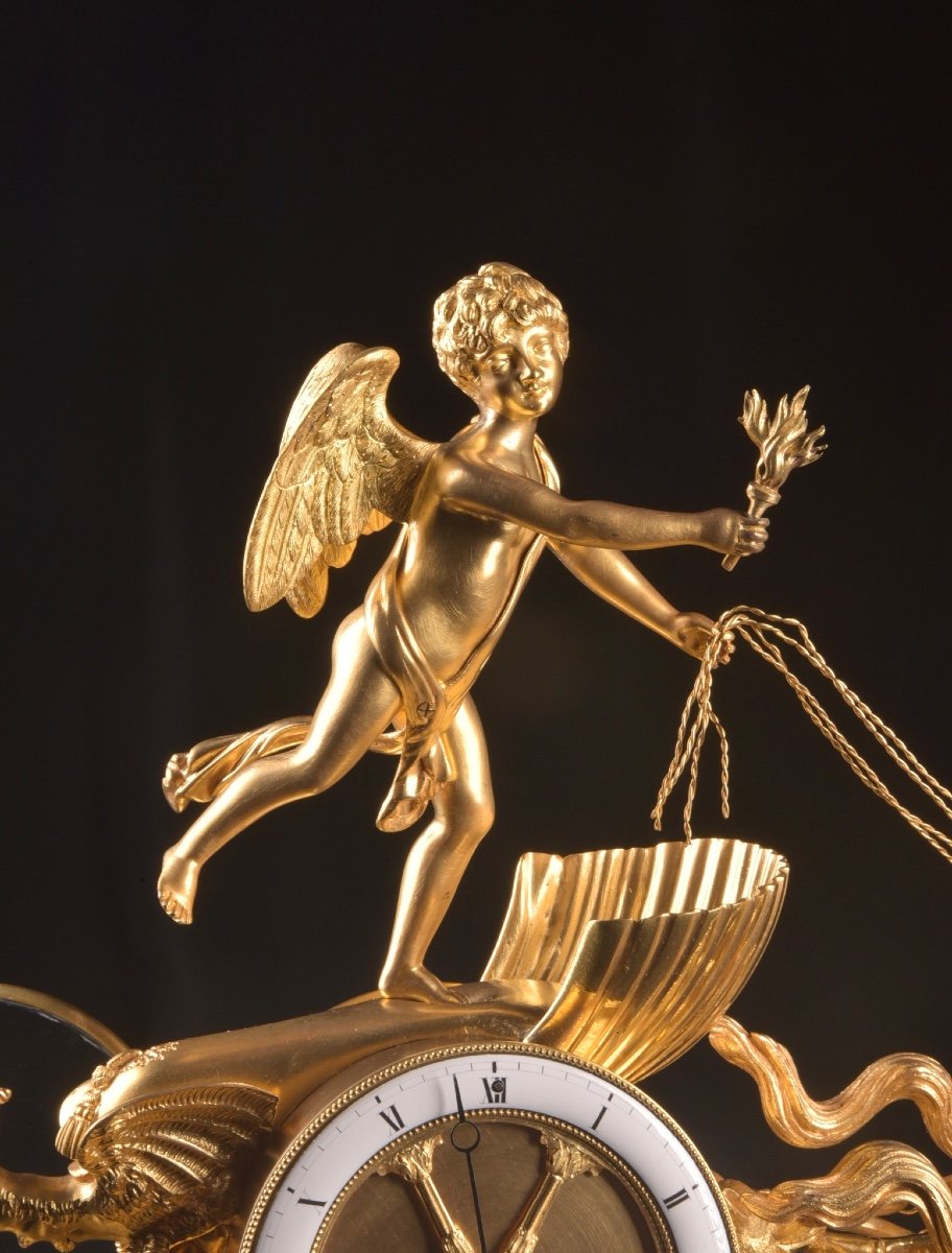 A Very Beautiful Napoleon III Mental Clock, Chariot-photo-5