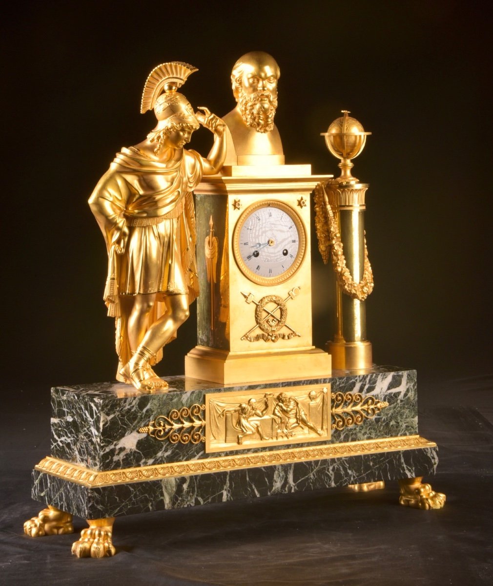 Une Pendule Française En Bronze Doré Du Début Du 19ème Siècle-photo-4