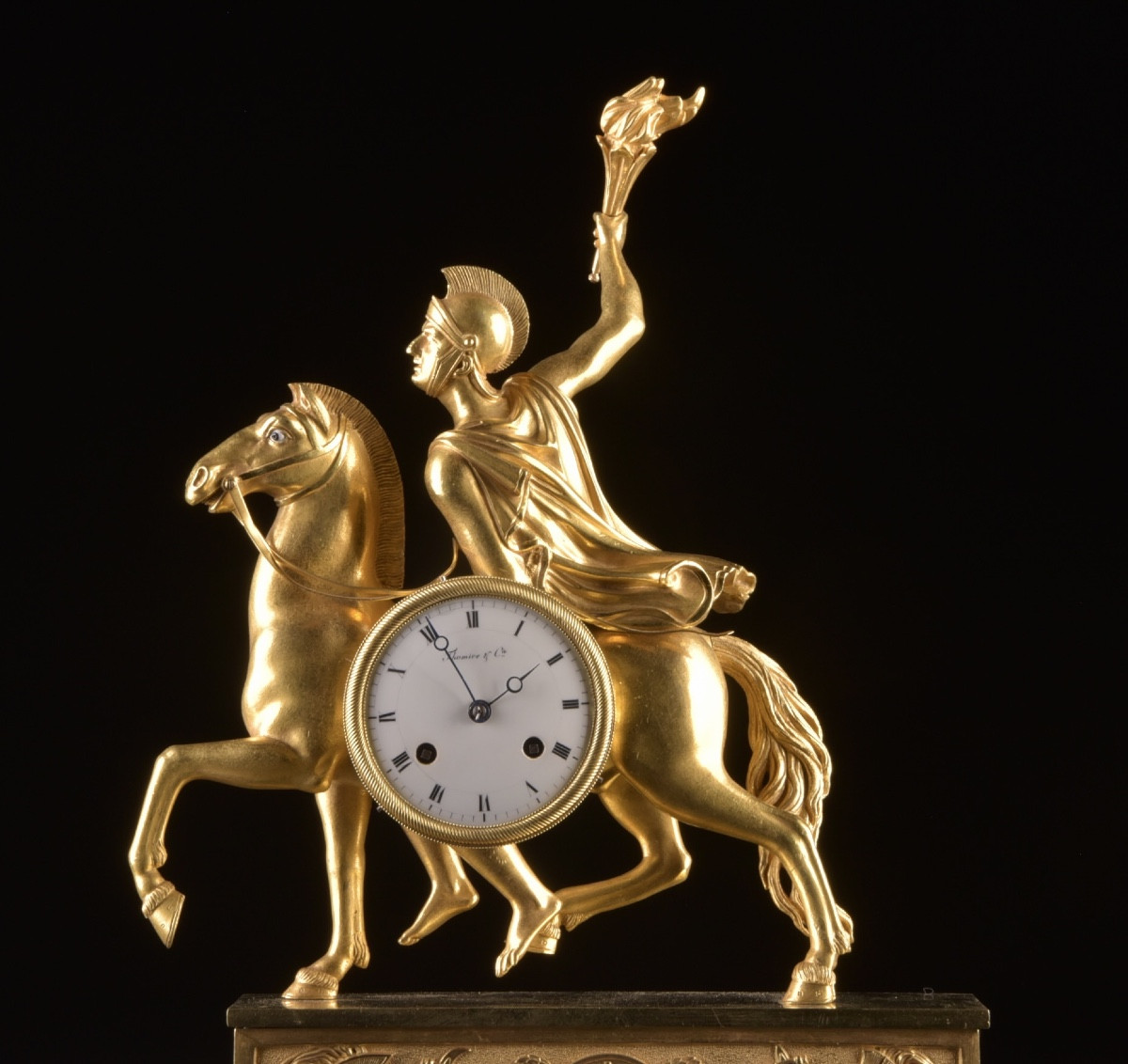 Pendule Empire « Le Guerrier à la Torche » – signée Thomire & Cie, vers 1815-photo-4