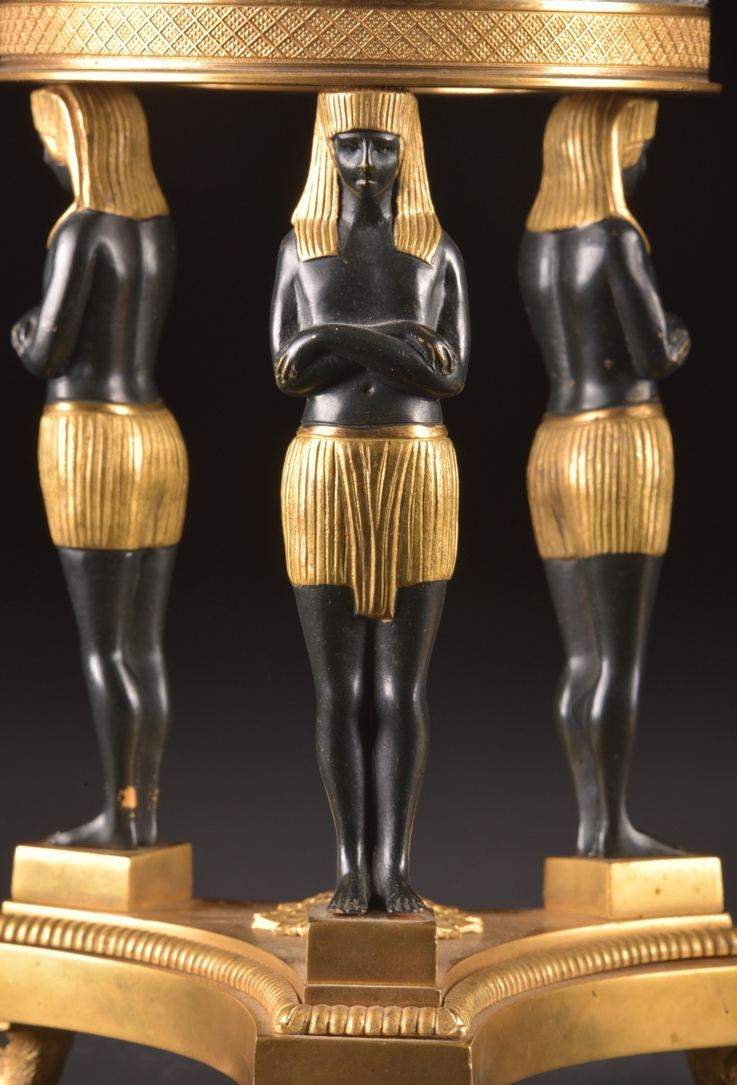Pair Of Cassolettes With Egyptian Figures – France, 19th Century-photo-2