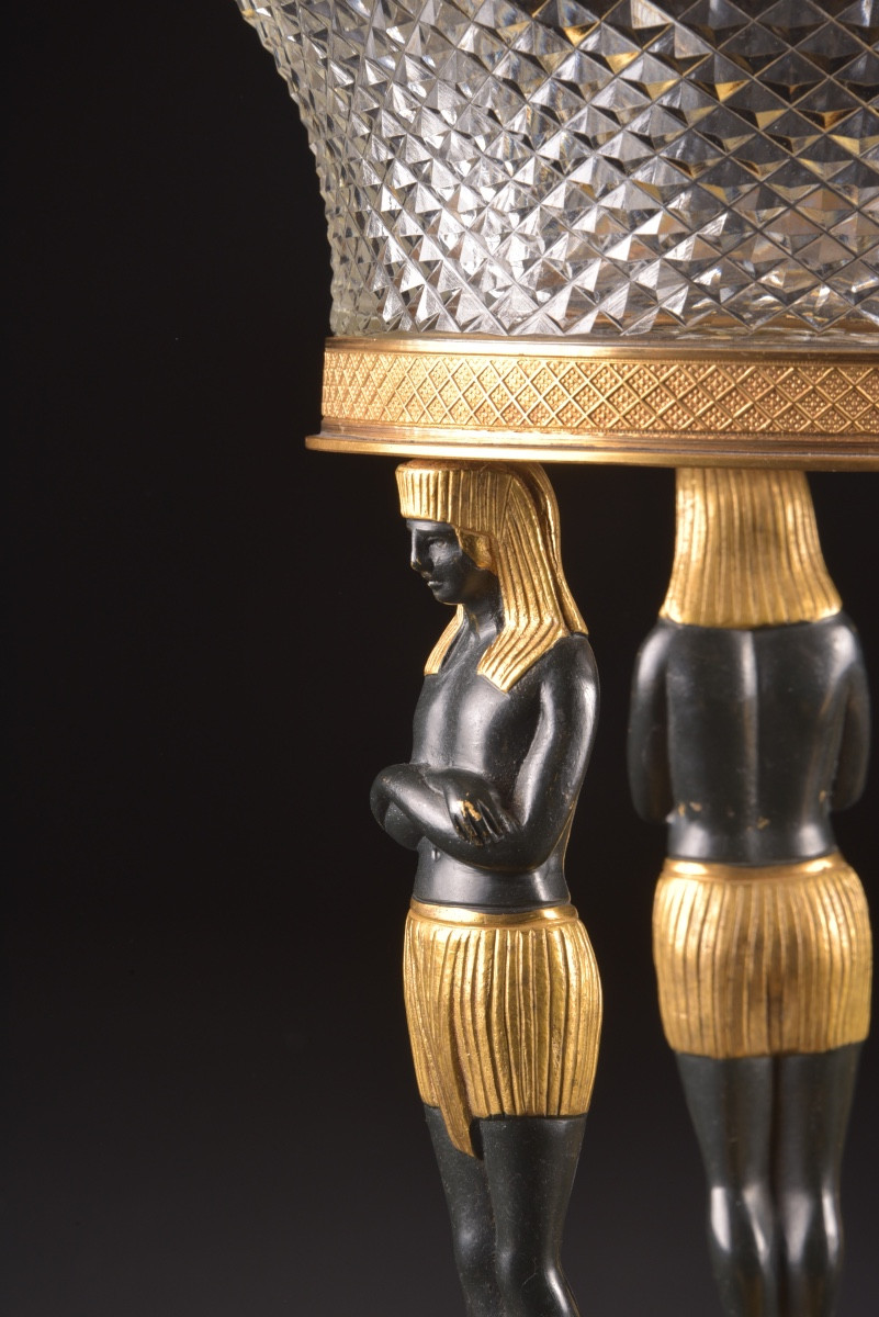 Pair Of Cassolettes With Egyptian Figures – France, 19th Century-photo-3