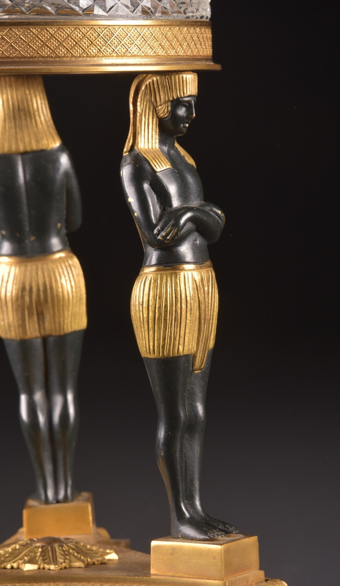 Pair Of Cassolettes With Egyptian Figures – France, 19th Century-photo-4