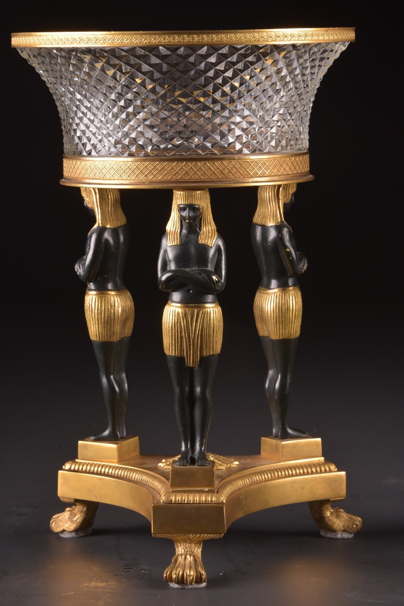 Pair Of Cassolettes With Egyptian Figures – France, 19th Century-photo-2