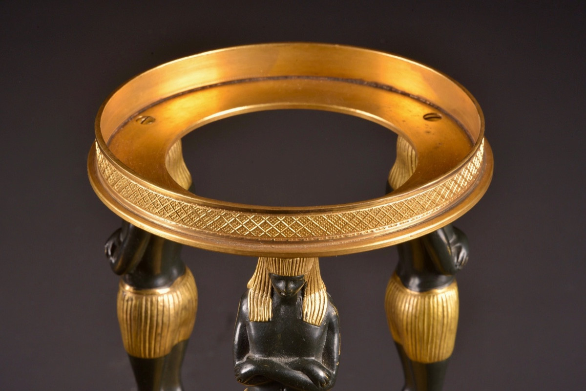 Pair Of Cassolettes With Egyptian Figures – France, 19th Century-photo-3