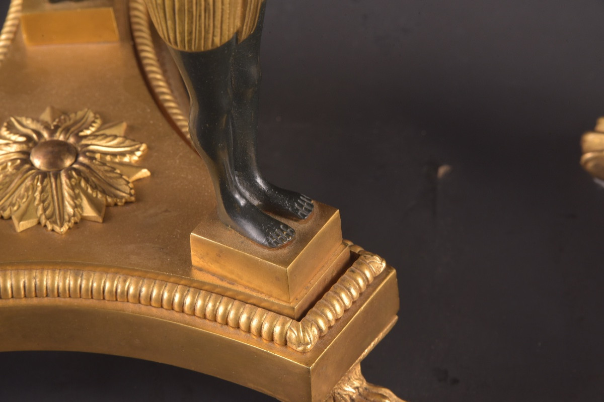 Pair Of Cassolettes With Egyptian Figures – France, 19th Century-photo-4
