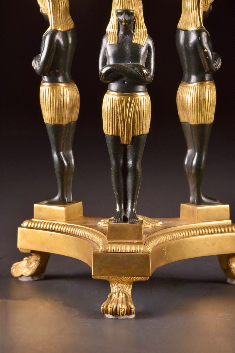 Pair Of Cassolettes With Egyptian Figures – France, 19th Century-photo-5