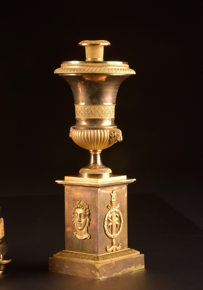 Empire Candlesticks Incense Burners C. 1810-photo-1